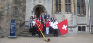 Alphorn with Swiss Tourism team, Cardiff Castle